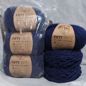 Fifty Fifty 50% Wool 50% Alpaca Yarn - Navy Blue